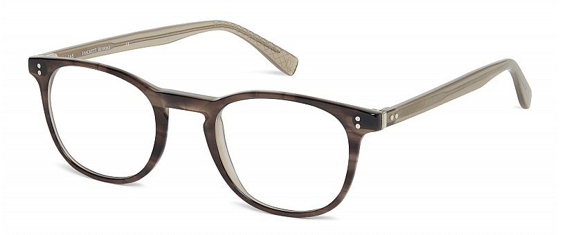 Das Bild zeigt die Korrektionsbrille 138 951 von der Marke Hackett in braun gemustert, beige.